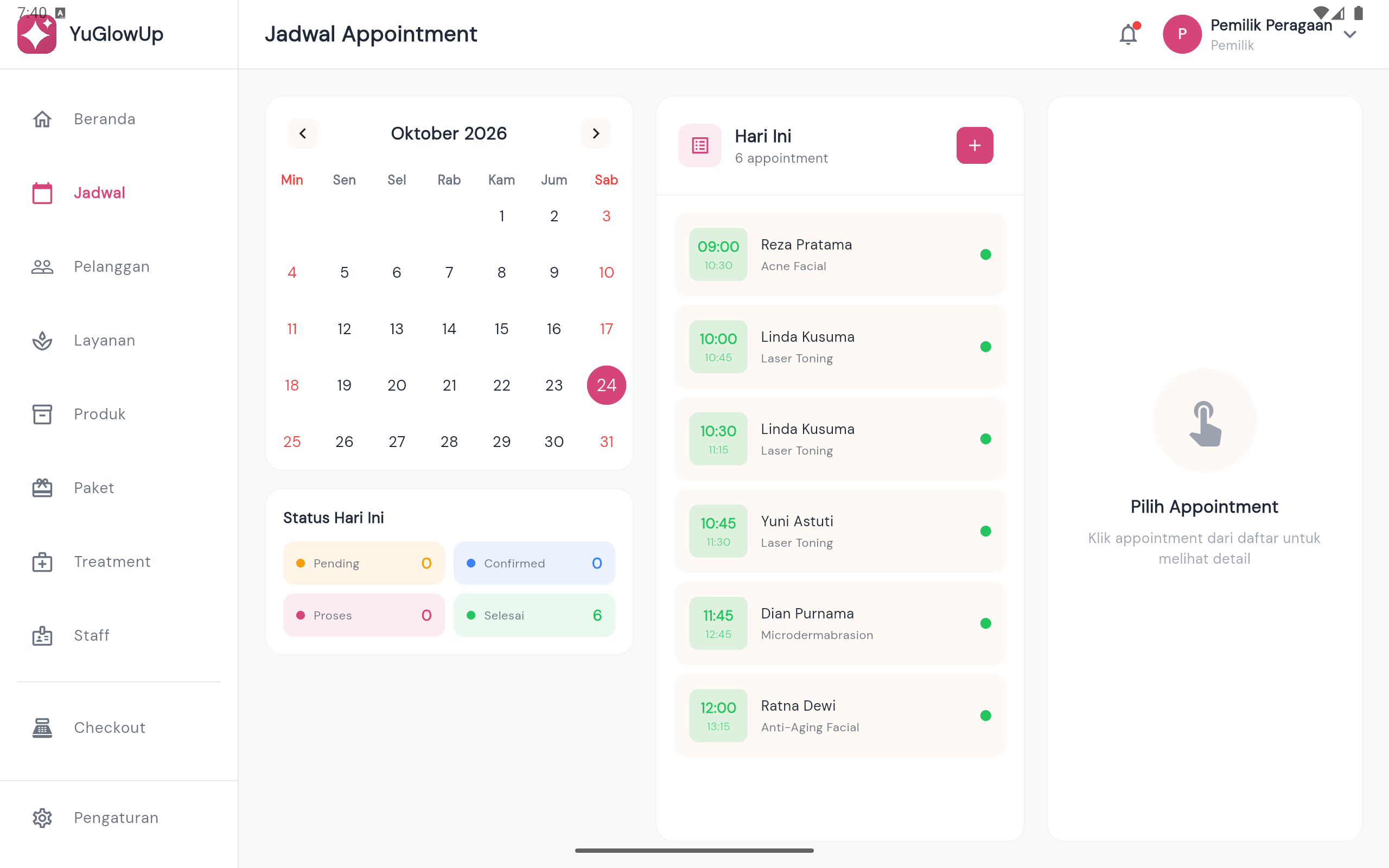Tablet Calendar